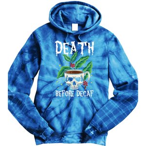 Skeleton Skull Cup Of Coffee Coffee Lovers Coffee Gift Tie Dye Hoodie