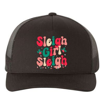 Sleigh Sleigh Christmas Retro Xmas Holiday Yupoong Adult 5-Panel Trucker Hat