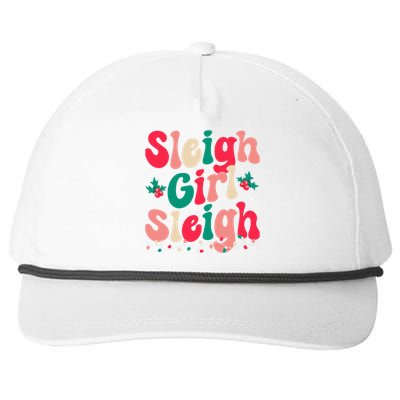 Sleigh Sleigh Christmas Retro Xmas Holiday Snapback Five-Panel Rope Hat