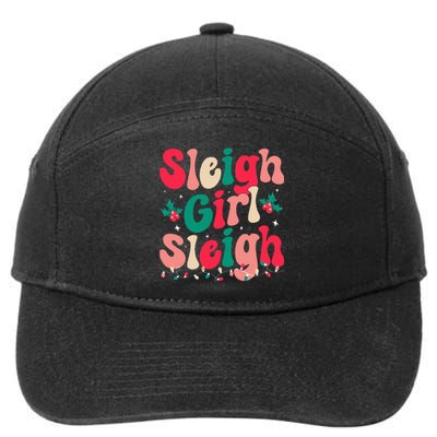 Sleigh Sleigh Christmas Retro Xmas Holiday 7-Panel Snapback Hat