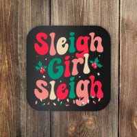 Sleigh Sleigh Christmas Retro Xmas Holiday Coaster