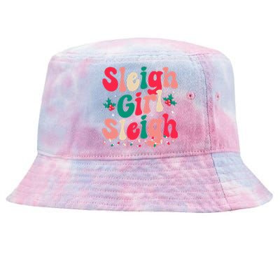 Sleigh Sleigh Christmas Retro Xmas Holiday Tie-Dyed Bucket Hat