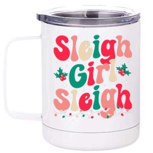 Sleigh Sleigh Christmas Retro Xmas Holiday 12 oz Stainless Steel Tumbler Cup