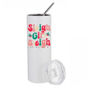 Sleigh Sleigh Christmas Retro Xmas Holiday Stainless Steel Tumbler