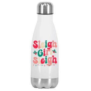 Sleigh Sleigh Christmas Retro Xmas Holiday Stainless Steel Insulated Water Bottle