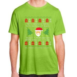 Sql Santa Claus Database Clause Developer Code Db Programmer Adult ChromaSoft Performance T-Shirt