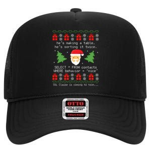 Sql Santa Claus Database Clause Developer Code Db Programmer High Crown Mesh Back Trucker Hat