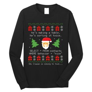 Sql Santa Claus Database Clause Developer Code Db Programmer Long Sleeve Shirt