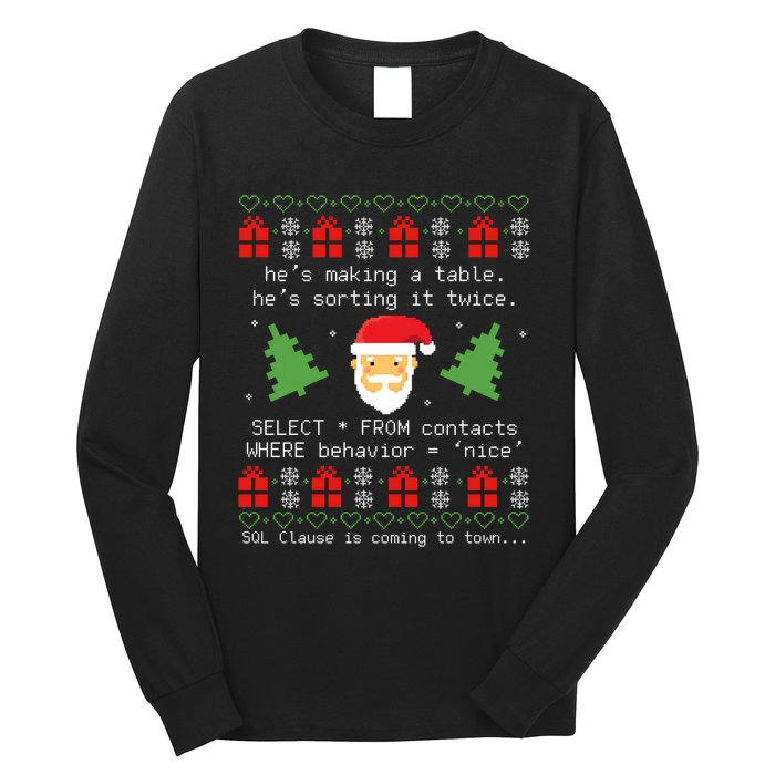 Sql Santa Claus Database Clause Developer Code Db Programmer Long Sleeve Shirt