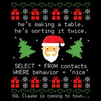 Sql Santa Claus Database Clause Developer Code Db Programmer Long Sleeve Shirt