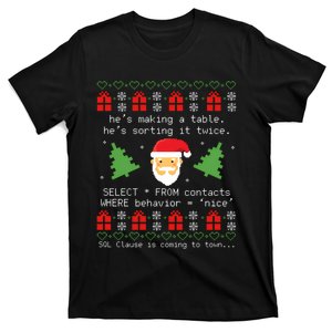 Sql Santa Claus Database Clause Developer Code Db Programmer T-Shirt