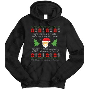 Sql Santa Claus Database Clause Developer Code Db Programmer Tie Dye Hoodie