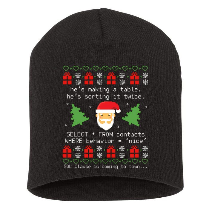 Sql Santa Claus Database Clause Developer Code Db Programmer Short Acrylic Beanie