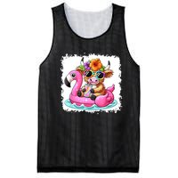 Sweet Summer Cute Highland Cow Flamingo Float Beach Vibes Gift Mesh Reversible Basketball Jersey Tank