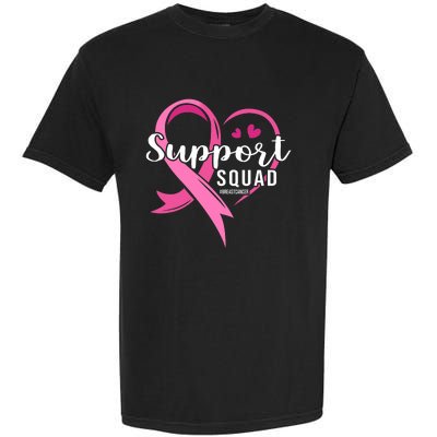 Support Squad Cute Heart Breast Cancer Awareness Garment-Dyed Heavyweight T-Shirt