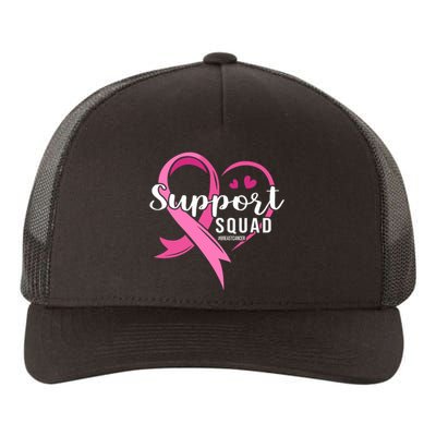 Support Squad Cute Heart Breast Cancer Awareness Yupoong Adult 5-Panel Trucker Hat