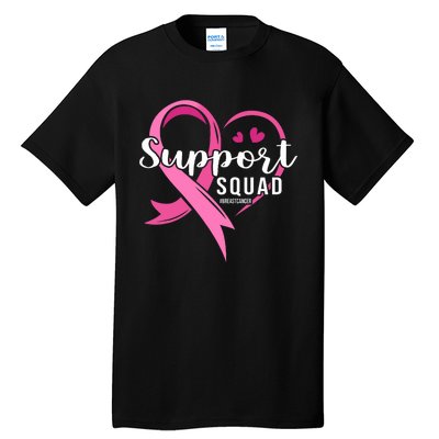 Support Squad Cute Heart Breast Cancer Awareness Tall T-Shirt