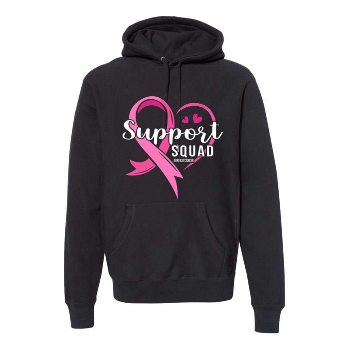 Support Squad Cute Heart Breast Cancer Awareness Premium Hoodie