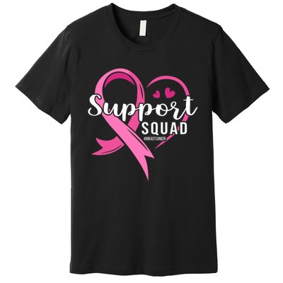 Support Squad Cute Heart Breast Cancer Awareness Premium T-Shirt