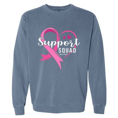 Support Squad Cute Heart Breast Cancer Awareness Garment-Dyed Sweatshirt