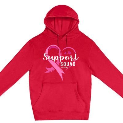 Support Squad Cute Heart Breast Cancer Awareness Premium Pullover Hoodie