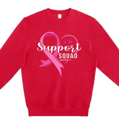 Support Squad Cute Heart Breast Cancer Awareness Premium Crewneck Sweatshirt