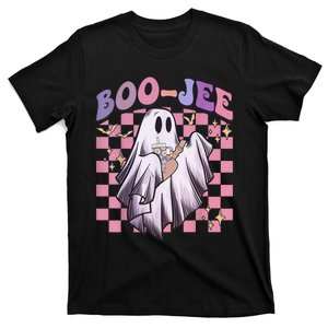 Spooky Season Cute Groovy Ghost Halloween Costume Boo Jee T-Shirt