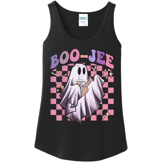 Spooky Season Cute Groovy Ghost Halloween Costume Boo Jee Ladies Essential Tank