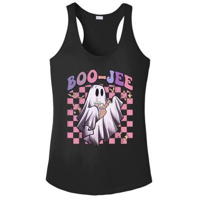 Spooky Season Cute Groovy Ghost Halloween Costume Boo Jee Ladies PosiCharge Competitor Racerback Tank