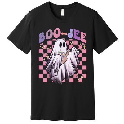 Spooky Season Cute Groovy Ghost Halloween Costume Boo Jee Premium T-Shirt