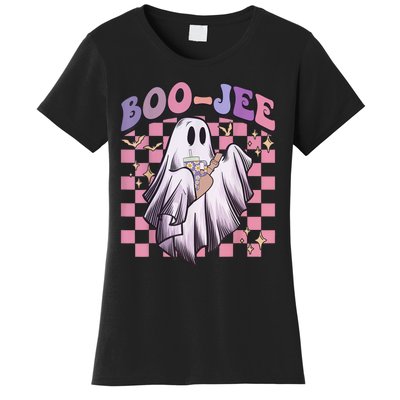 Spooky Season Cute Groovy Ghost Halloween Costume Boo Jee Women's T-Shirt