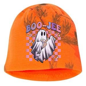 Spooky Season Cute Groovy Ghost Halloween Costume Boo Jee Kati - Camo Knit Beanie