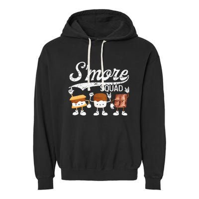 Smore Squad Camping Campfire Chocolate Marshmallow SMores Garment-Dyed Fleece Hoodie