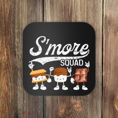Smore Squad Camping Campfire Chocolate Marshmallow SMores Coaster