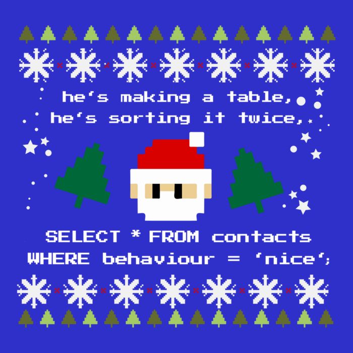 Sql Santa Claus Database Clause Developer Code Db Programmer Gift Sustainable Knit Beanie