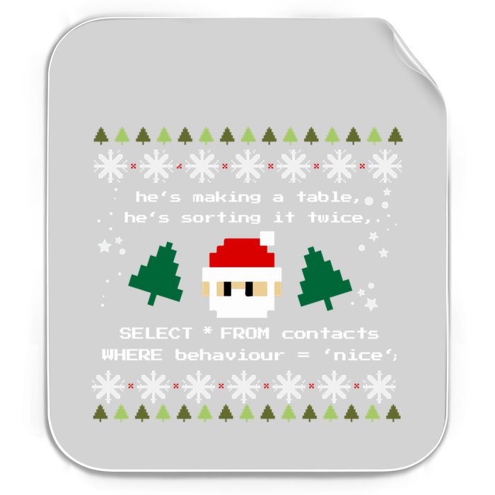 Sql Santa Claus Database Clause Developer Code Db Programmer Gift Permanent Decal Sticker
