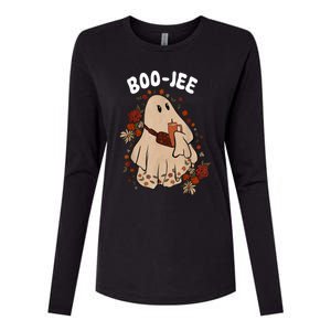 Spooky Season Cute Ghost Halloween Costume Boujee BooJee Womens Cotton Relaxed Long Sleeve T-Shirt