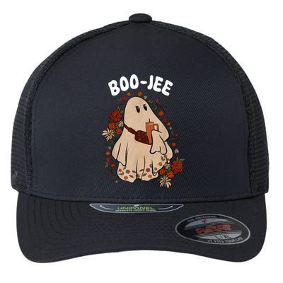 Spooky Season Cute Ghost Halloween Costume Boujee BooJee Flexfit Unipanel Trucker Cap