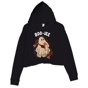 Spooky Season Cute Ghost Halloween Costume Boujee BooJee Crop Fleece Hoodie