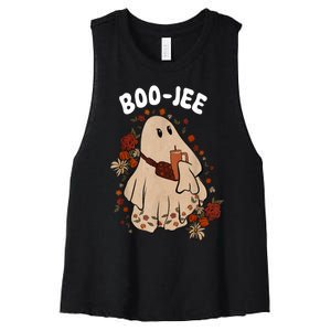 Spooky Season Cute Ghost Halloween Costume Boujee BooJee Women's Racerback Cropped Tank