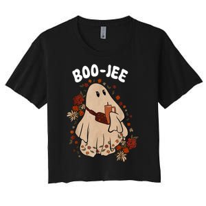 Spooky Season Cute Ghost Halloween Costume Boujee BooJee Women's Crop Top Tee