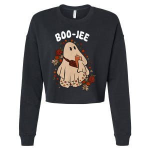 Spooky Season Cute Ghost Halloween Costume Boujee BooJee Cropped Pullover Crew