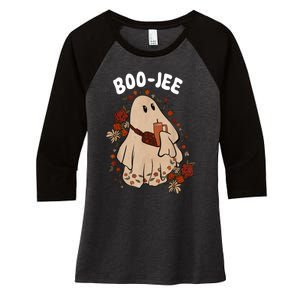 Spooky Season Cute Ghost Halloween Costume Boujee BooJee Women's Tri-Blend 3/4-Sleeve Raglan Shirt