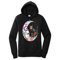 Sugar Skull Cat Moon Dia De Los Muertos Mexican Day of Dead Women's Pullover Hoodie