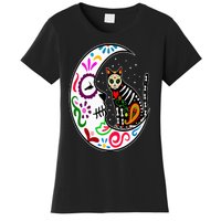 Sugar Skull Cat Moon Dia De Los Muertos Mexican Day of Dead Women's T-Shirt