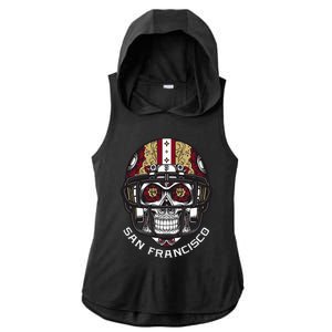 Sugar Skull Candy San Francisco Ladies PosiCharge Tri-Blend Wicking Draft Hoodie Tank