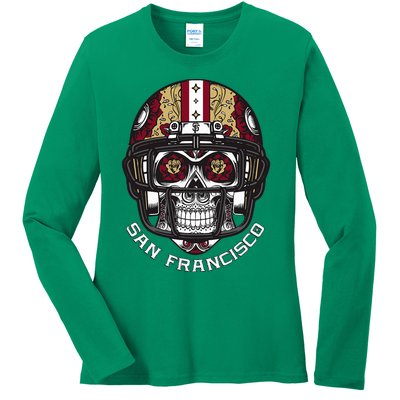 Sugar Skull Candy San Francisco Ladies Long Sleeve Shirt