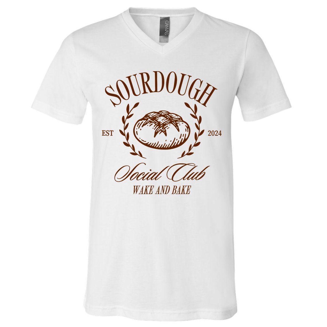 Sourdough Social Club Bread Wake & Bake In My Sourdough Era V-Neck T-Shirt