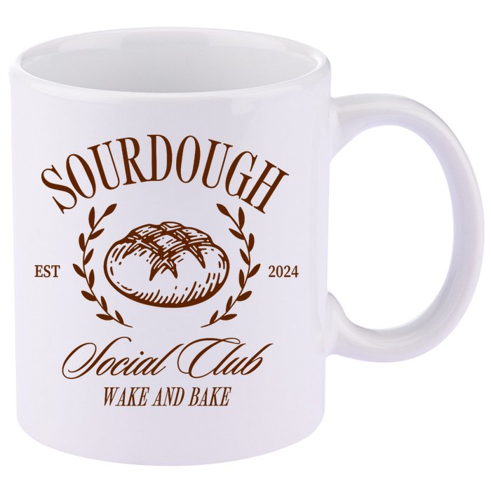 Sourdough Social Club Bread Wake & Bake In My Sourdough Era 11oz C Handle Ceramic Mug