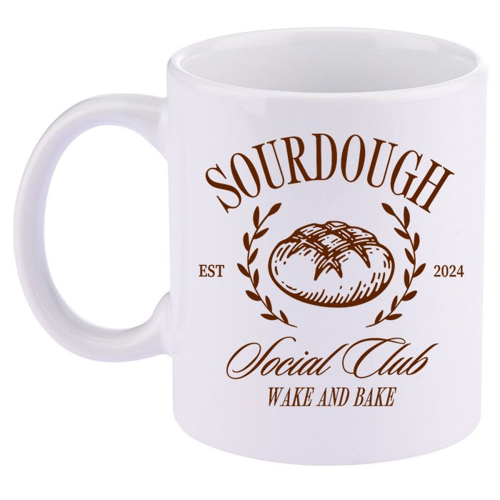 Sourdough Social Club Bread Wake & Bake In My Sourdough Era 11oz C Handle Ceramic Mug